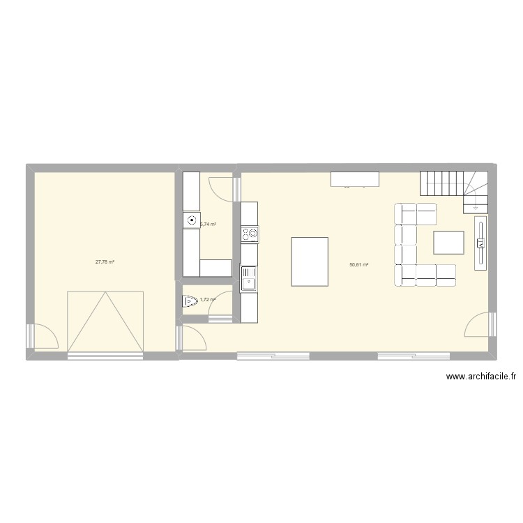 Plan maison . Plan de 4 pièces et 86 m2