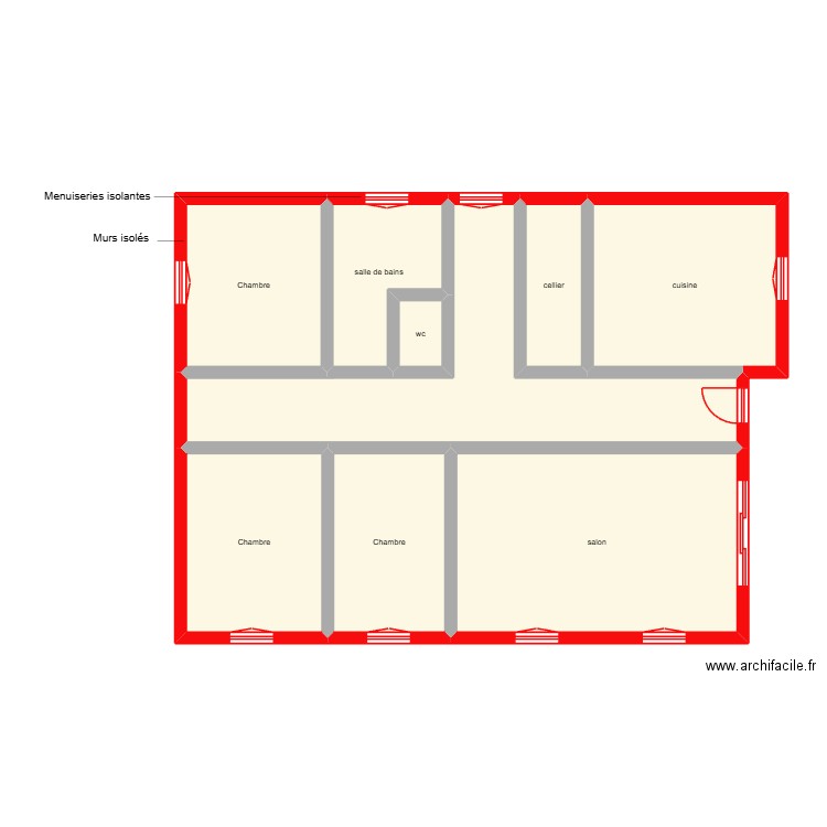 DENYS étage étape 1. Plan de 9 pièces et 112 m2