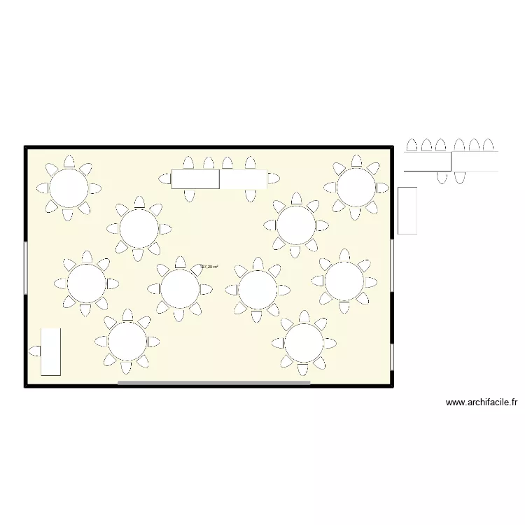 Plan de table mariage Clotilde et Hugo v2.5. Plan de 1  et 127 m²
