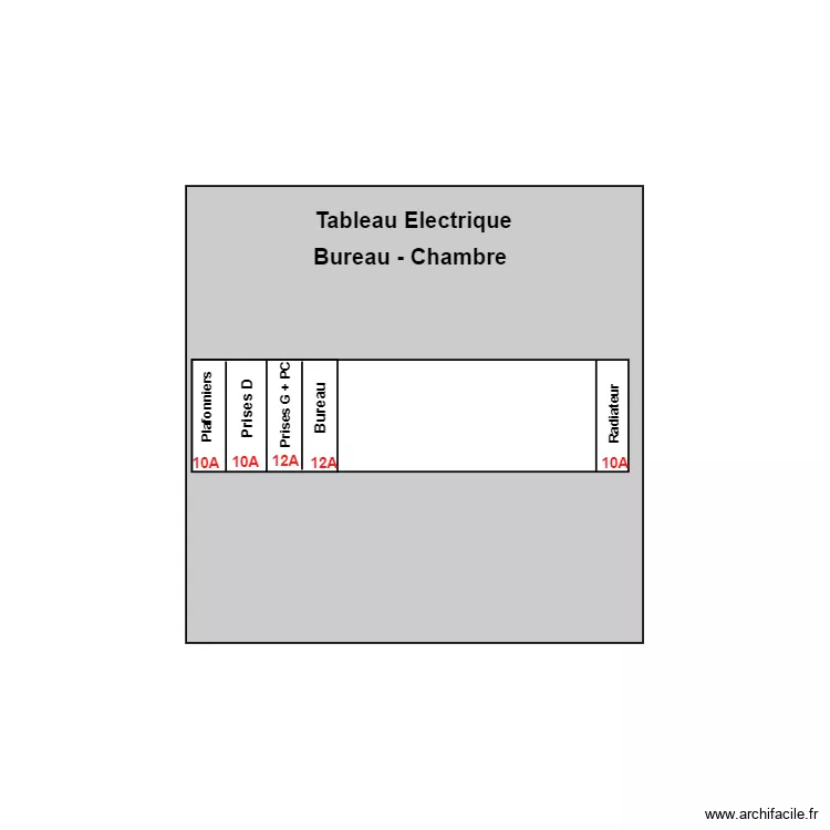 Tableau Electrique 2&egrave;me Etage. Plan de 