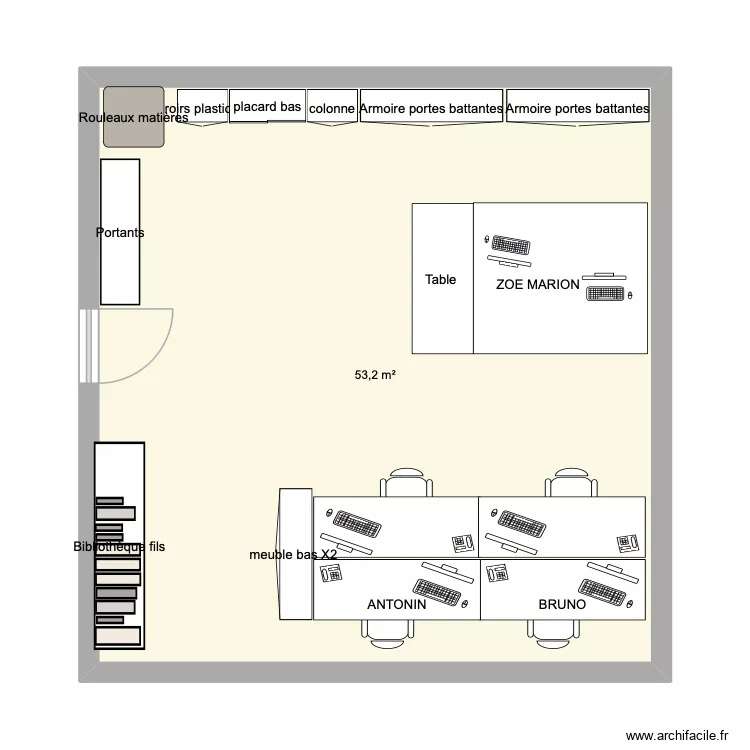 Bureau Maille / Jersey. Plan de 1 et 53 m² Bureau Maille / Jersey. Plan de 1 et 53 m²