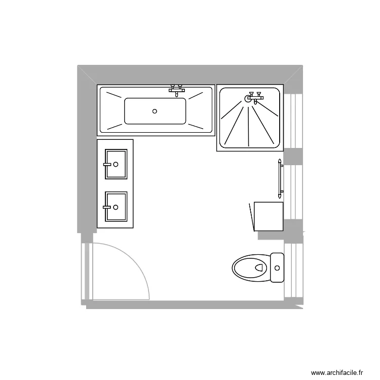 salle de bain WC. Plan de salle de bain WC. Plan de