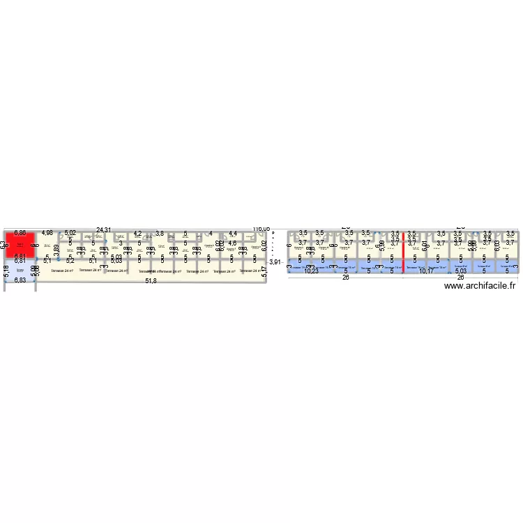 2026 Ch face mer v12. Plan de 52  et 1067 m²