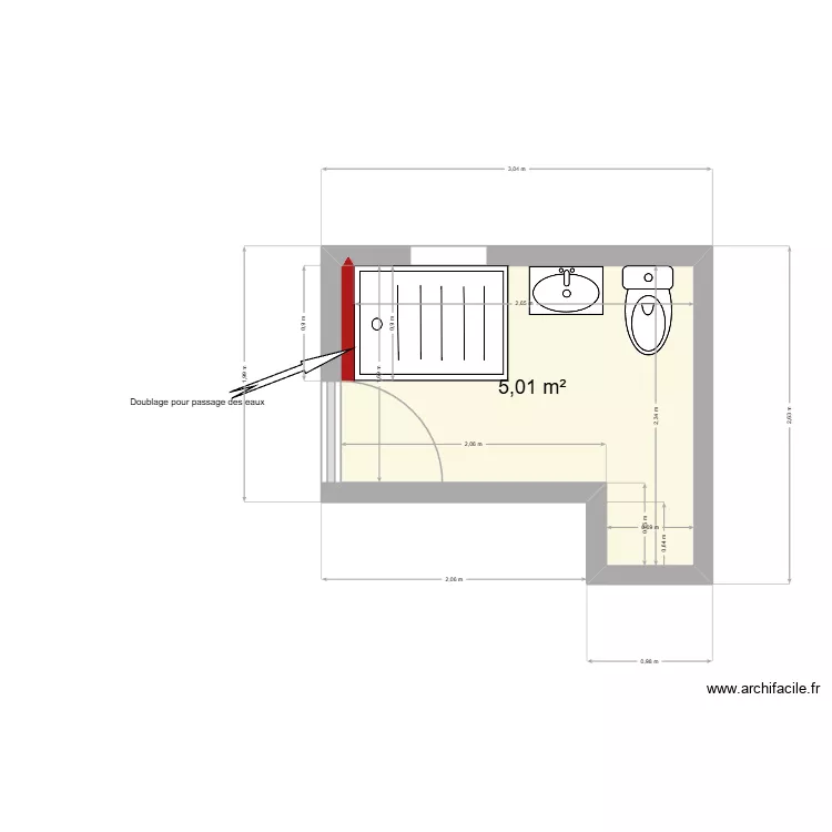 delage. Plan de 1  et 5 m²