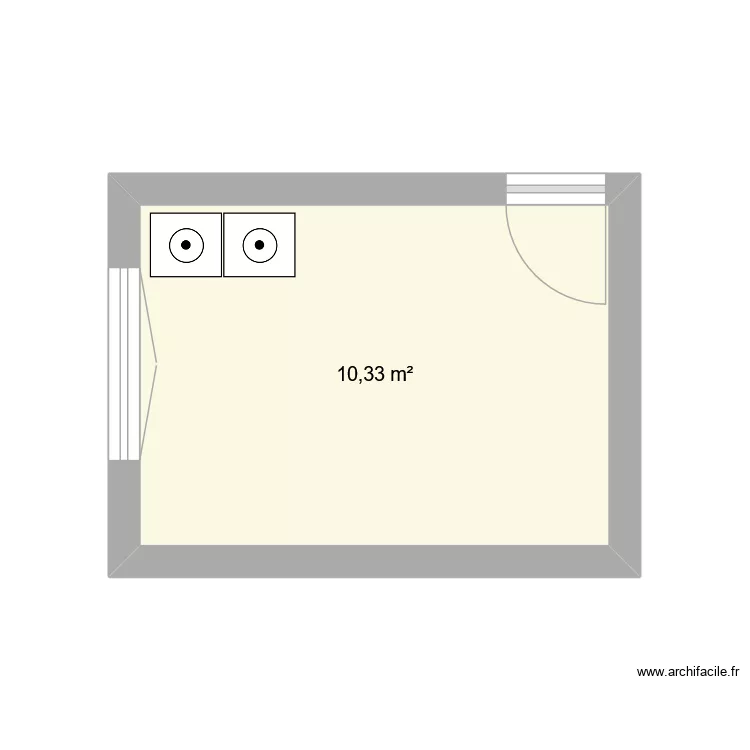 dressing. Plan de 1  et 10 m²