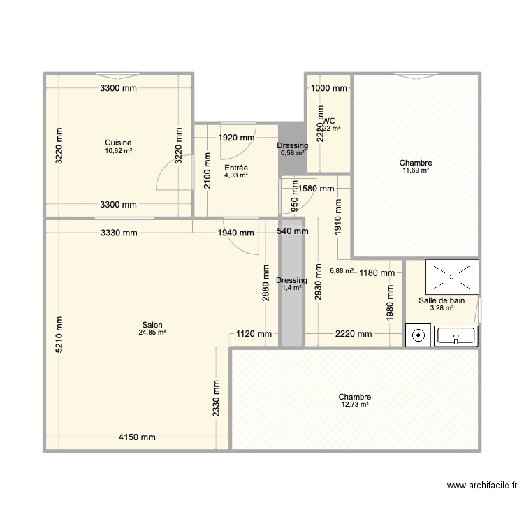 projet maison. Plan de 10 pièces et 78 m2