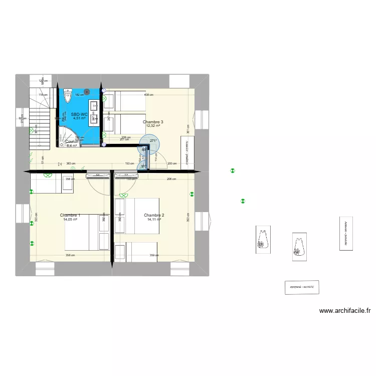 ETAGE 1 bis. Plan de 
