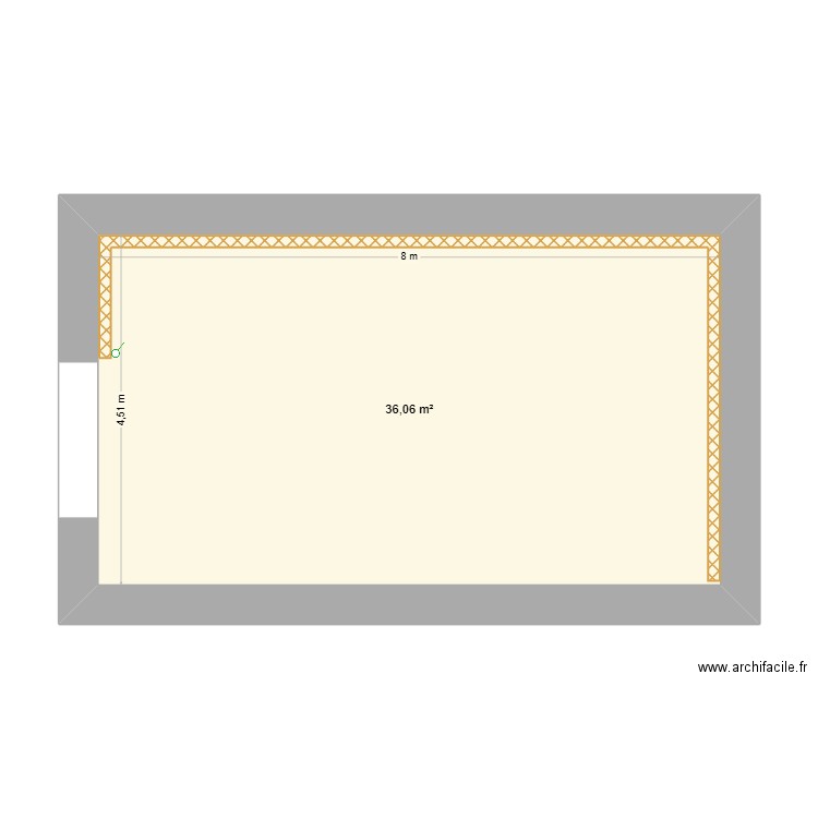 Sous sol De Boiry. Plan de 1 pièce et 36 m2