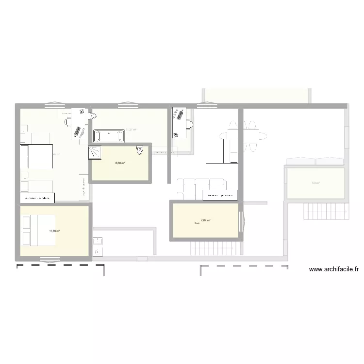 rez de chauss&eacute;e. Plan de 10  et 173 m²