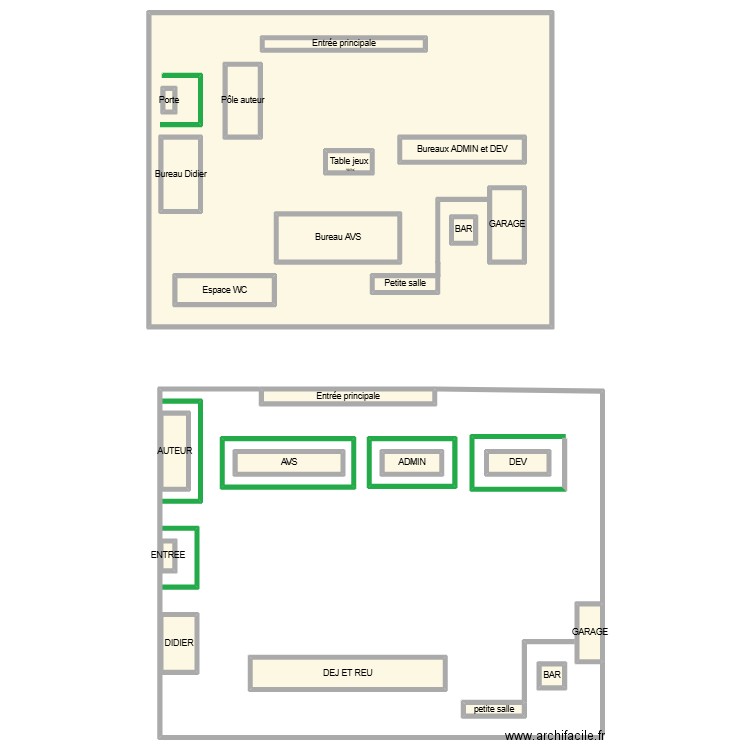 Plan bureau. Plan de 25 pièces et 1102 m2