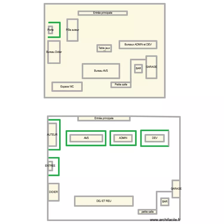 Plan bureau. Plan de 