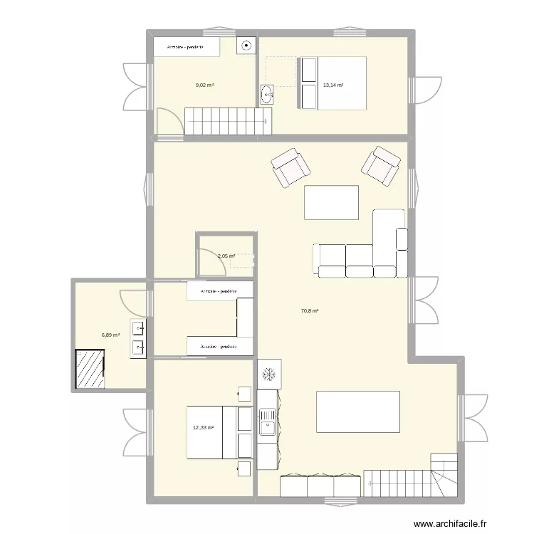 plan 1. Plan de 6  et 114 m²