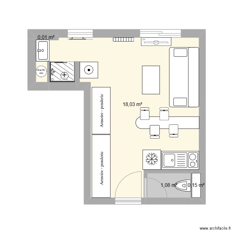 Plan 14 fermat 75014. Plan de 4 pièces et 19 m2