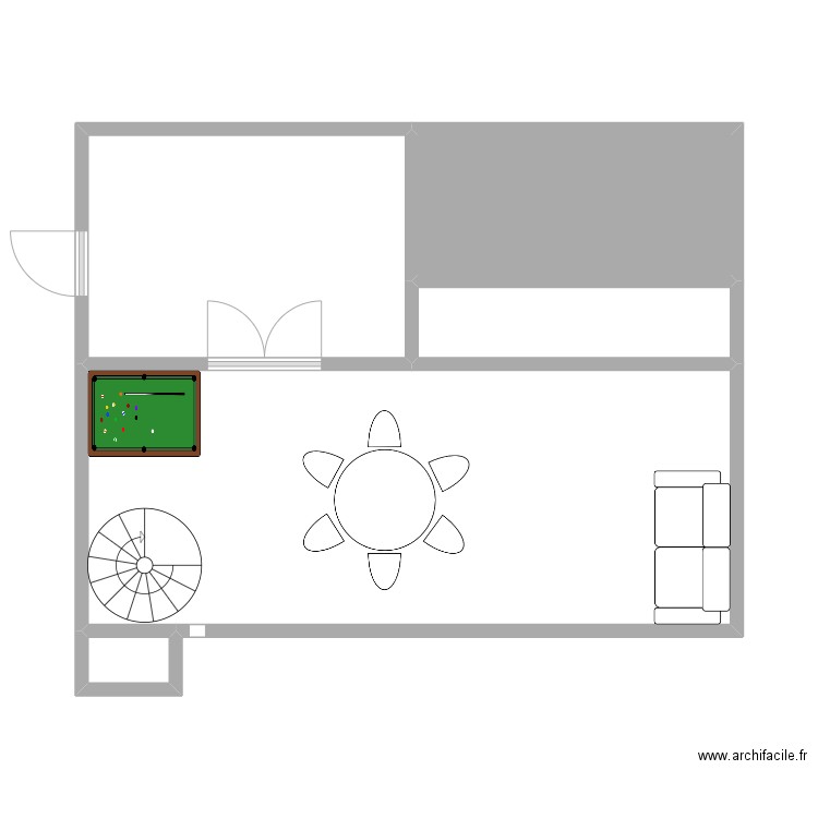 plan ratatouille. Plan de 5 pièces et 46 m2