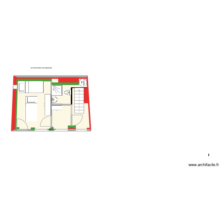 final echelle et chemin&eacute;e existantes. Plan de 0 pièce et 0 m2