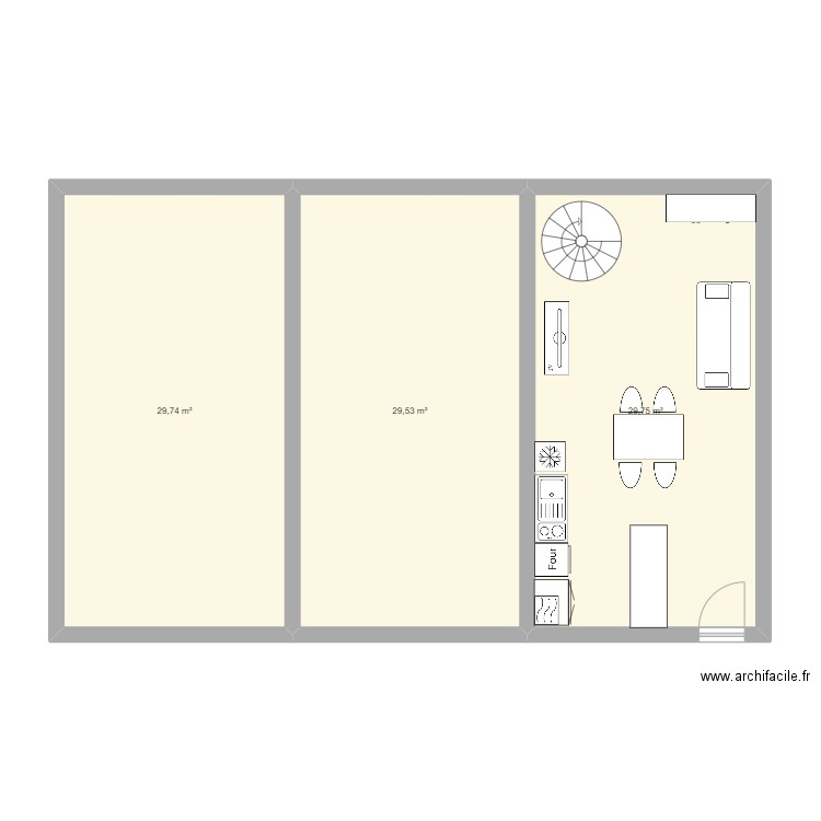 RDC duplex bis. Plan de 0 pièce et 0 m2