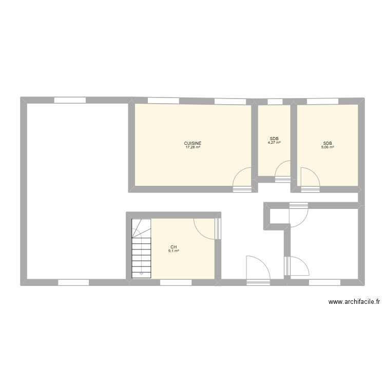 GARAGE 3. Plan de 4 pièces et 40 m2