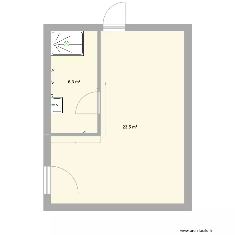 Sdb ch de Gauche. Plan de 2 et 30 m² Sdb ch de Gauche. Plan de 2 et 30 m²