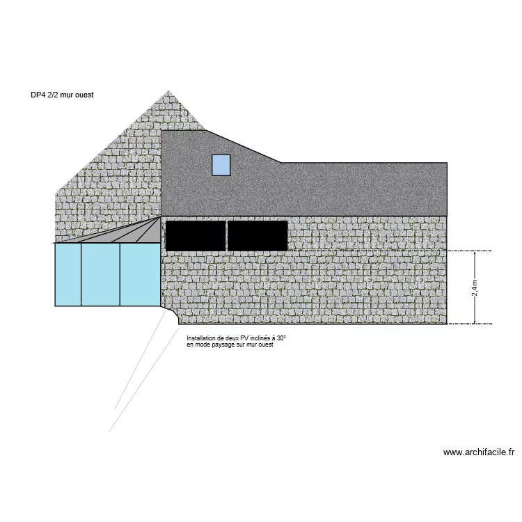 DP4 2/2 mur ouest. Plan de 
