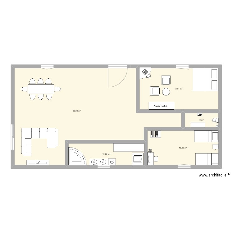 maison. Plan de 5 pièces et 114 m2