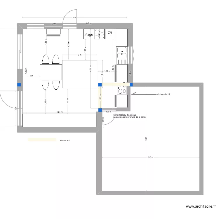 cuisine plan actuel V3. Plan de 