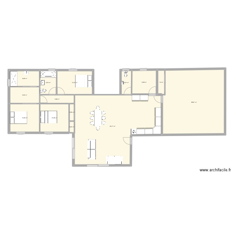 maison beauregard Christ 30. Plan de 14 pièces et 175 m2