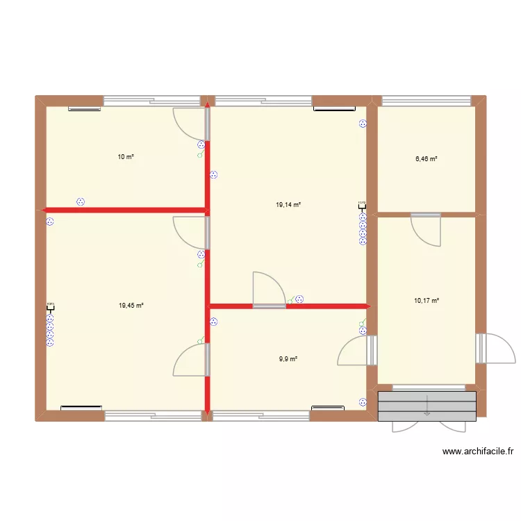 plan bureau. Plan de 6 pièces et 75 m² plan bureau. Plan de 6 pièces et 75 m²