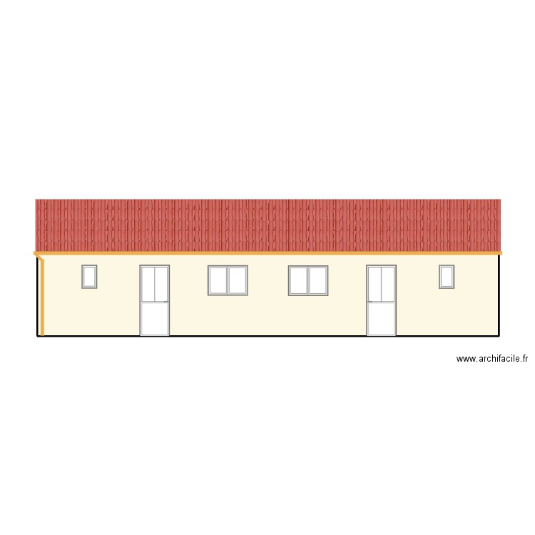 facade entré. Plan de 1 pièce et 36 m2