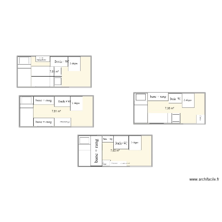van. Plan de 4 pièces et 30 m2