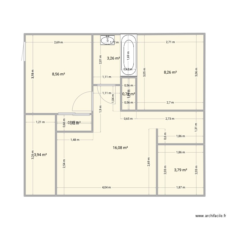 clair rive. Plan de 8 pièces et 46 m2