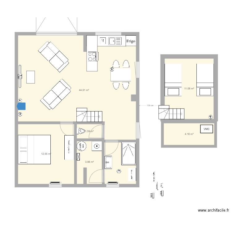 Gites final 16 meuble V3. Plan de 10 pièces et 105 m2