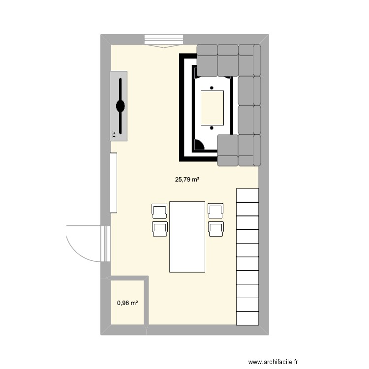 APPARTEMENT JULIE. Plan de 2 pièces et 27 m2