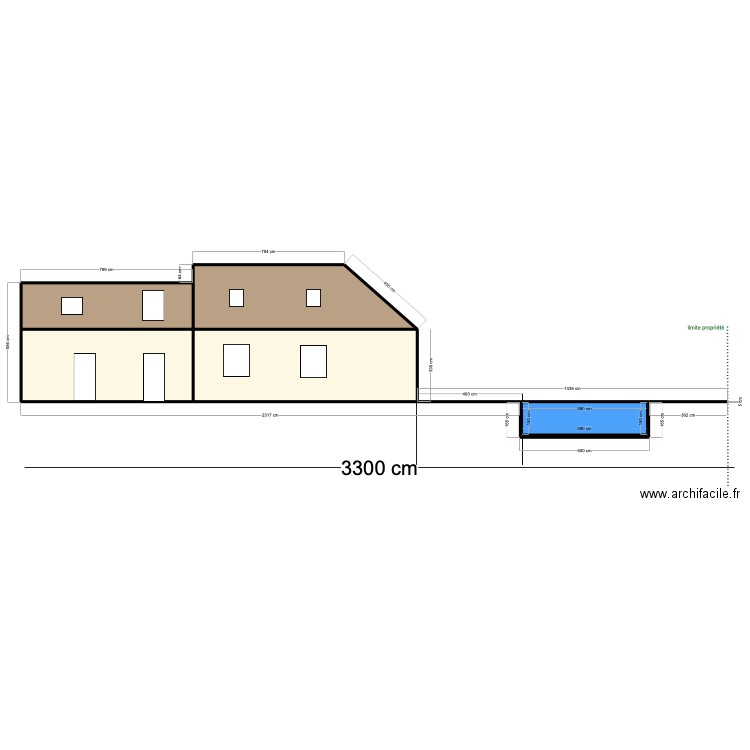 DP3 PLAN DE COUPE PISCINE. Plan de 5 pièces et 111 m2