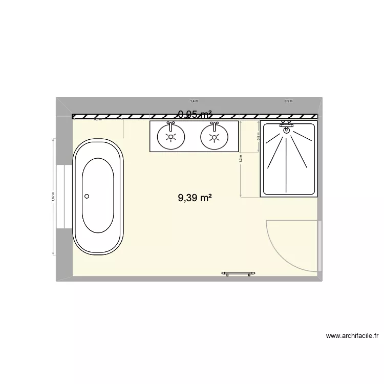 Tourrettes. Plan de 2 Pièces et 9 m²