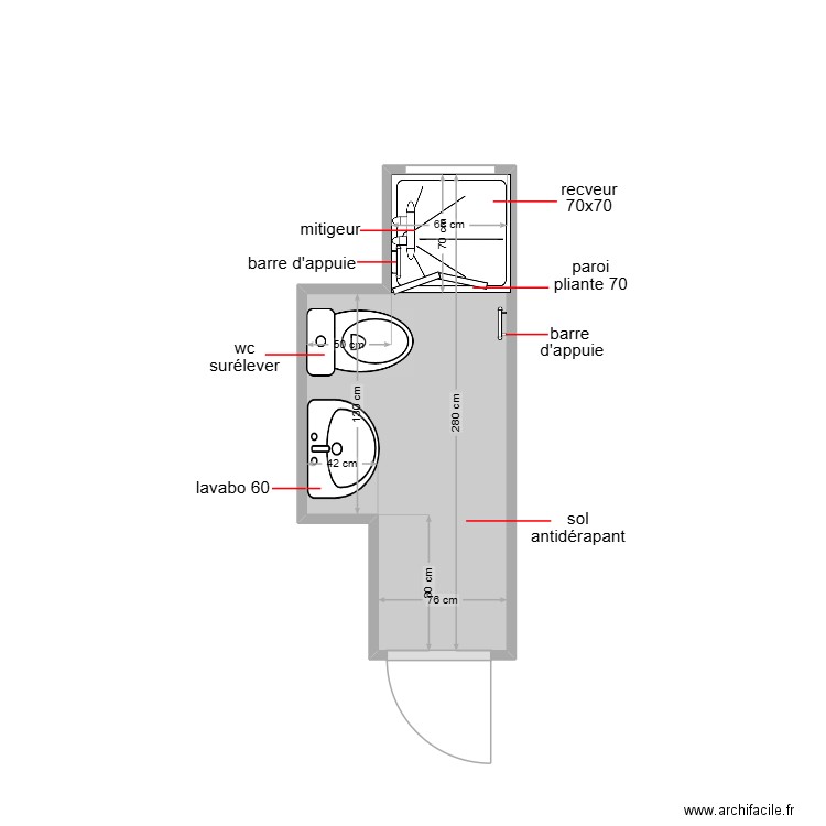 simon. Plan de 1 pièce et 3 m2