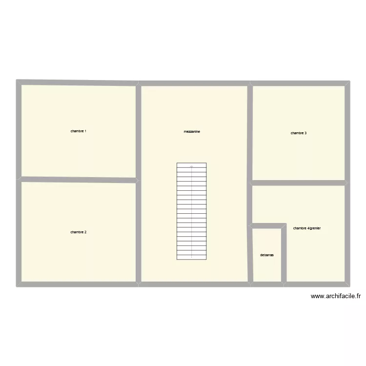 &eacute;tage. Plan de 6  et 174 m²