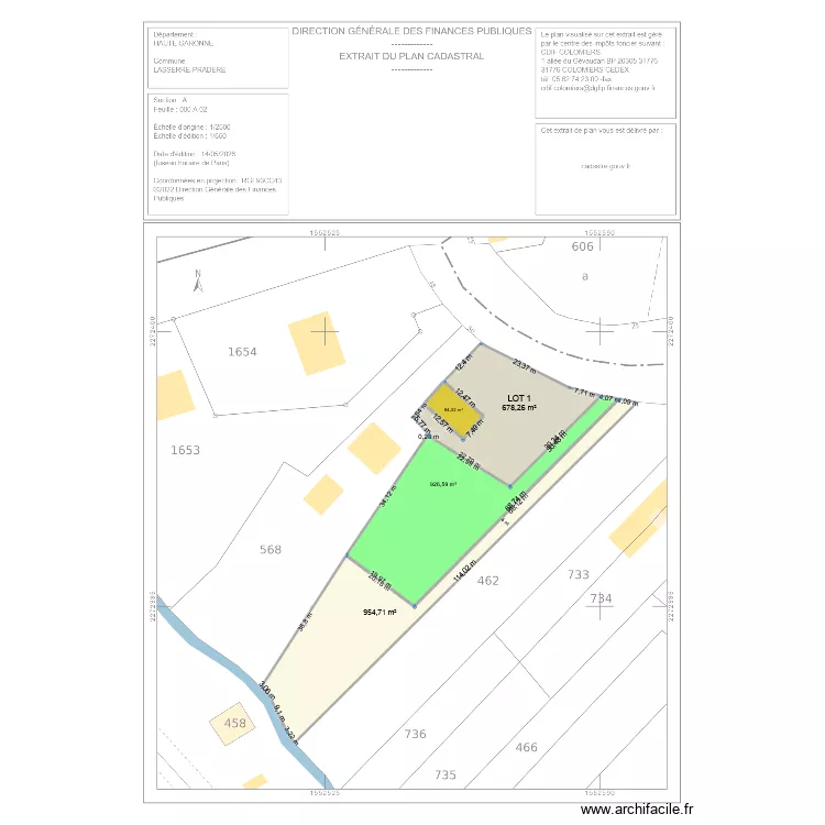 LASSERRE. Plan de 4 et 2644 m² LASSERRE. Plan de 4 et 2644 m²