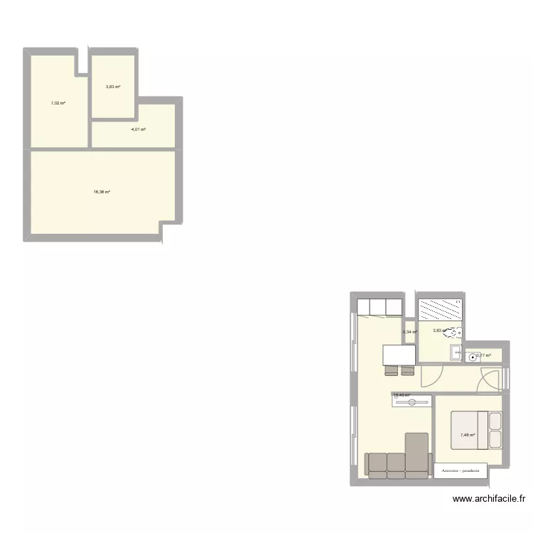 Appart Vespins Gladys. Plan de 9 Pièces et 62 m²