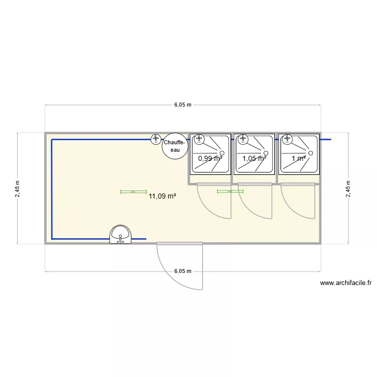 Dufour Douche Maritime v2. Plan de 4 et 14 m² Dufour Douche Maritime v2. Plan de 4 et 14 m²