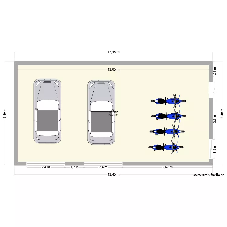 garage v2. Plan de 1 et 73 m² garage v2. Plan de 1 et 73 m²