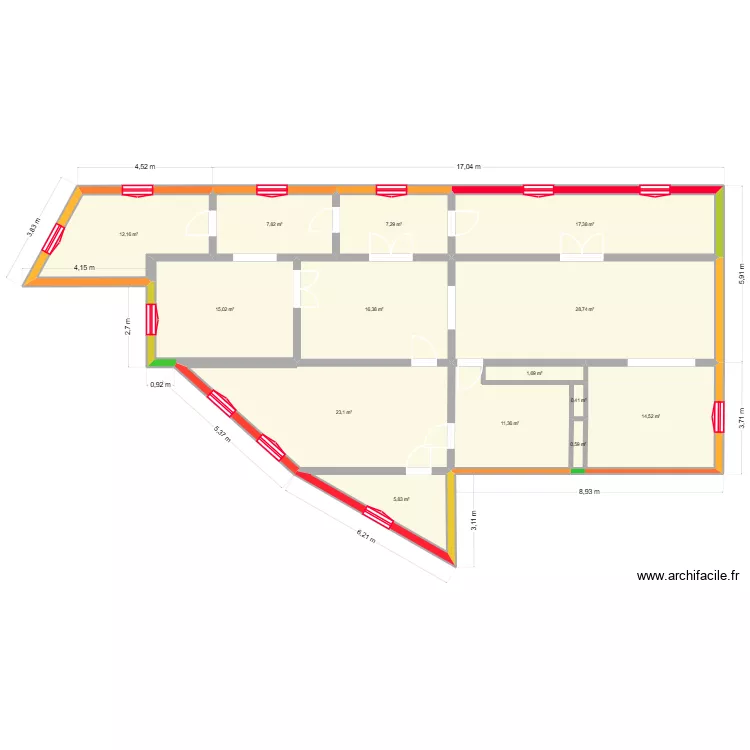 Les Mages R+1. Plan de 14 Pièces et 162 m²