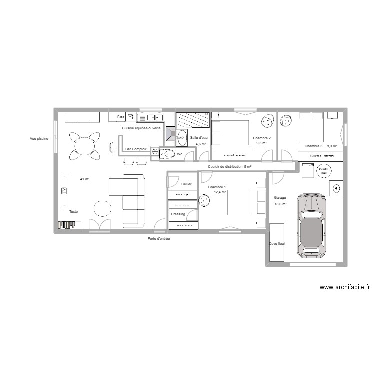 Broche Agnès / Treillard Didier. Plan de 7 pièces et 23 m2