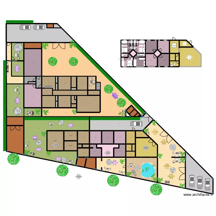 RESTO SUD + 5 CHAMBRES NORD + MAISON NR 220725B. Plan de 