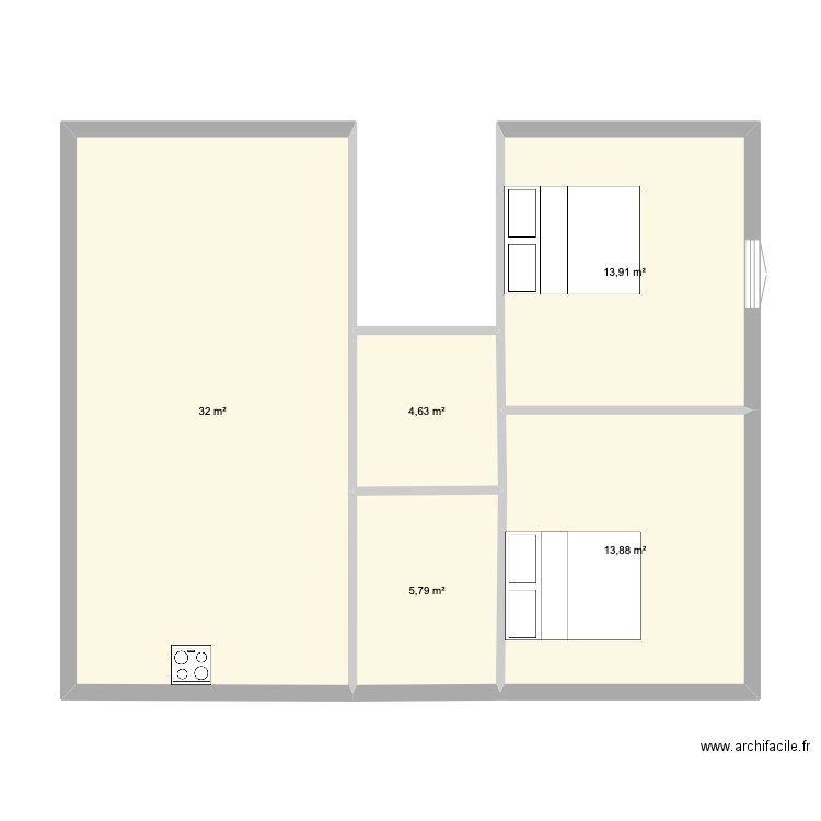 Mason Marnaz - 2ème étage. Plan de 5 pièces et 70 m2
