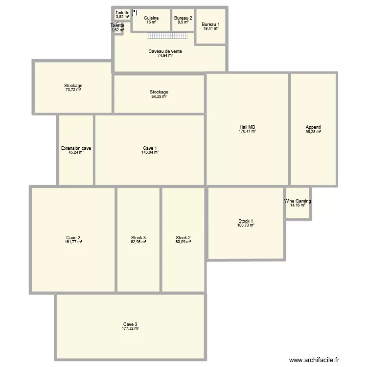 Plan g&eacute;n&eacute;ral des batiments. Plan de 