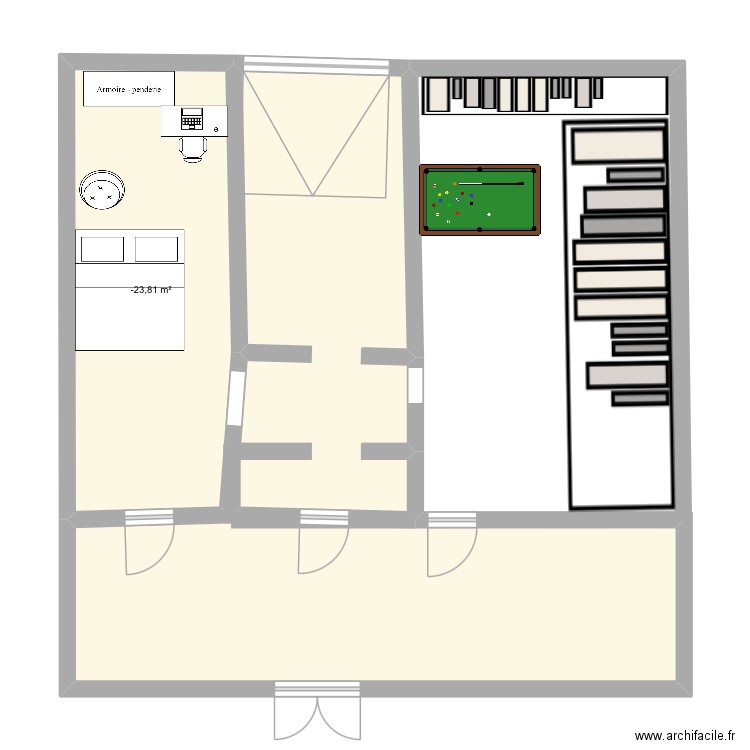 Chambre de reve. Plan de 1 pièce et 18 m2