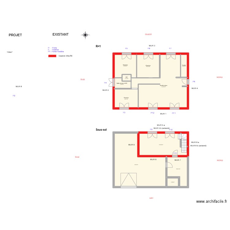 ANCARANI_Existant. Plan de 12 pièces et 168 m2