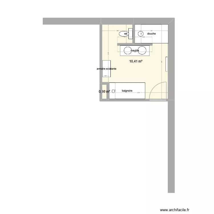 JACOB. Plan de 2  et 11 m²