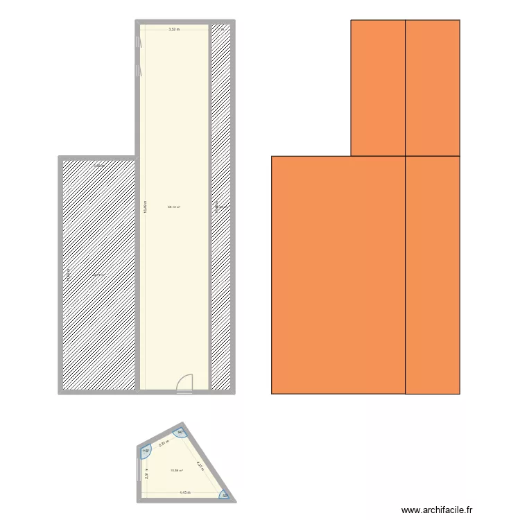 plan appr&ecirc;t. Plan de 4  et 137 m²
