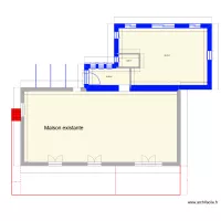 Extension + ext&eacute;rieur - sans escalier + Fen&egrave;tres - avec murs int&eacute;rieurs- V2